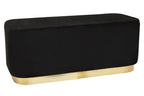 Black Velvet Bench with Matte Gold Base | Hartford