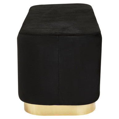 Black Velvet Bench with Matte Gold Base | Hartford