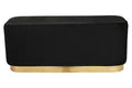 Black Velvet Bench with Matte Gold Base | Hartford