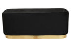 Black Velvet Bench with Matte Gold Base | Hartford
