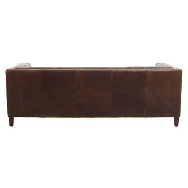 2 Seater Modern Chesterfield Dark Brown Leather Sofa, King