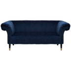 2 Seater Midnight Blue Velvet Sofa, Siena