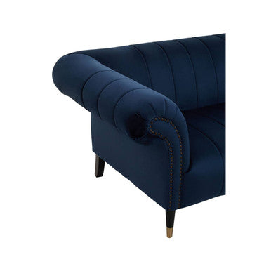2 Seater Midnight Blue Velvet Sofa, Siena