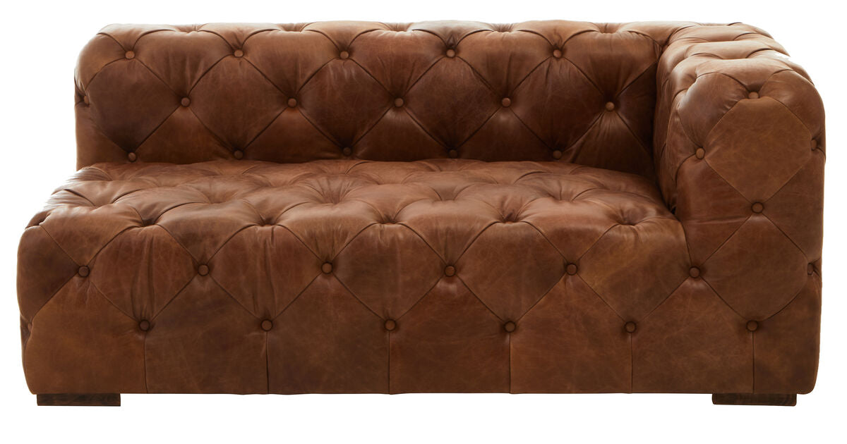 Brown Leather Right Arm Modern Chesterfield Modular Sofas, Hoxton