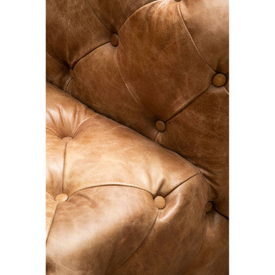 Brown Leather Modern Chesterfield Modular Sofas Chair, Hoxton