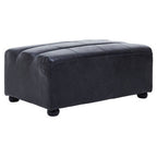 Antique Black Leather Modular Ottoman, King