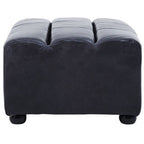 Antique Black Leather Modular Ottoman, King