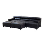 Antique Black Leather Modular Ottoman, King
