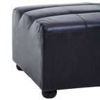 Antique Black Leather Modular Ottoman, King