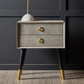 Cadio Natural Shagreen Effect 2 Drawer Side Table