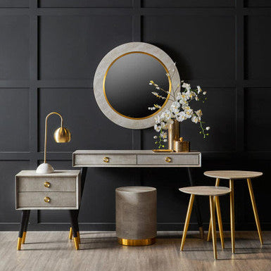 Shagreen Effect Round Stool | Cadio