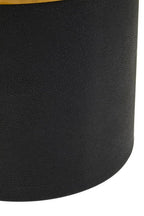 Black Round Shagreen Effect Side Table and Stool with Metallic Gold Top, Cardoba