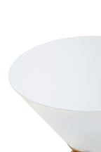 Jaipur White and Gold Finish Hourglass Side Table