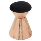 Black Velvet and Copper Finish Stool | Jaipur