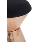 Black Velvet and Copper Finish Stool | Jaipur