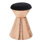 Black Velvet and Copper Finish Stool | Jaipur