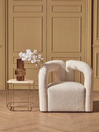 Jaipur White Quartz Side Table with Gold Finish Base