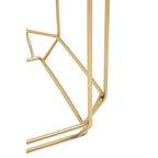 Jaipur White Quartz Side Table with Gold Finish Base