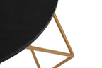 Varana Black Marble Round Coffee Table with Gold Finish Frame
