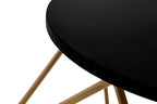 Varana Black Marble Round Coffee Table with Gold Finish Frame