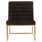 Vogue Black Velvet Channel Tufting Lounge Chair
