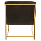 Vogue Black Velvet Channel Tufting Lounge Chair