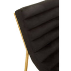 Vogue Black Velvet Channel Tufting Lounge Chair