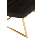 Vogue Black Velvet Channel Tufting Lounge Chair
