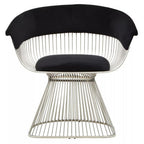 Vogue Black Velvet Chair with Silver Finish Frame