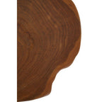 Manado Natural Teak Wood Live Edge Side Table with Black Finish Legs