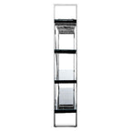 Kerala Black Recycled Wood and Glass 4 Tier Shelf Unit