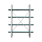Kerala Black Recycled Wood and Glass 4 Tier Shelf Unit