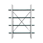 Kerala Black Recycled Wood and Glass 4 Tier Shelf Unit