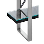 Kerala Black Recycled Wood and Glass 4 Tier Shelf Unit