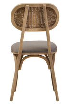 Cebu Grey Wash Wood and Rattan Dining Chair with Fabric Seat