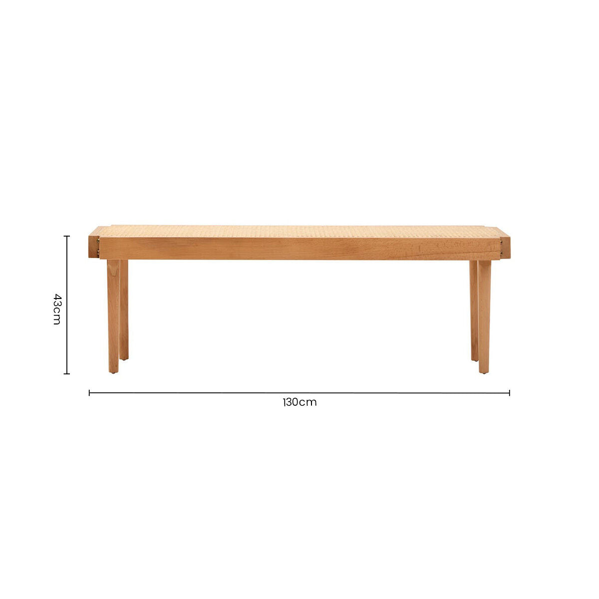 Natural Cane and Beech Wood Bench | Cebu