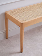 Natural Cane and Beech Wood Bench | Cebu
