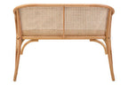 Cebu Natural Beech Wood Bench with Rattan Backrest