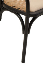 Natural Cane Bench with Black Beech Wood Frame | Cebu