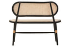 Natural Cane Bench with Black Elm Wood Frame | Cebu