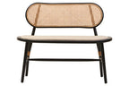 Natural Cane Bench with Black Elm Wood Frame | Cebu
