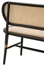Natural Cane Bench with Black Elm Wood Frame | Cebu