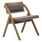 Cebu Grey Wash Wood Folding Chair with Fabric Seat