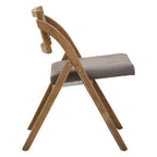 Cebu Grey Wash Wood Folding Chair with Fabric Seat