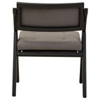 Cebu Black Wood Folding Chair with Grey Fabric Seat