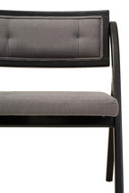Cebu Black Wood Folding Chair with Grey Fabric Seat