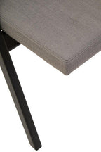 Cebu Black Wood Folding Chair with Grey Fabric Seat