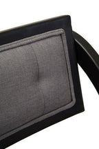 Cebu Black Wood Folding Chair with Grey Fabric Seat