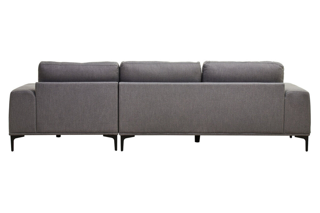 3 Seater Grey Fabric Right Chaise Sofa | Toulon