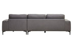3 Seater Grey Fabric Right Chaise Sofa | Toulon